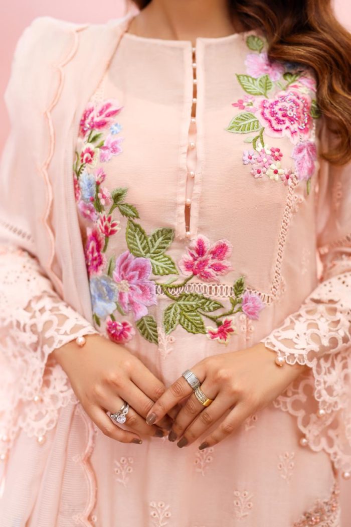 Peach Blossom Shirt with Dupatta - Image 3