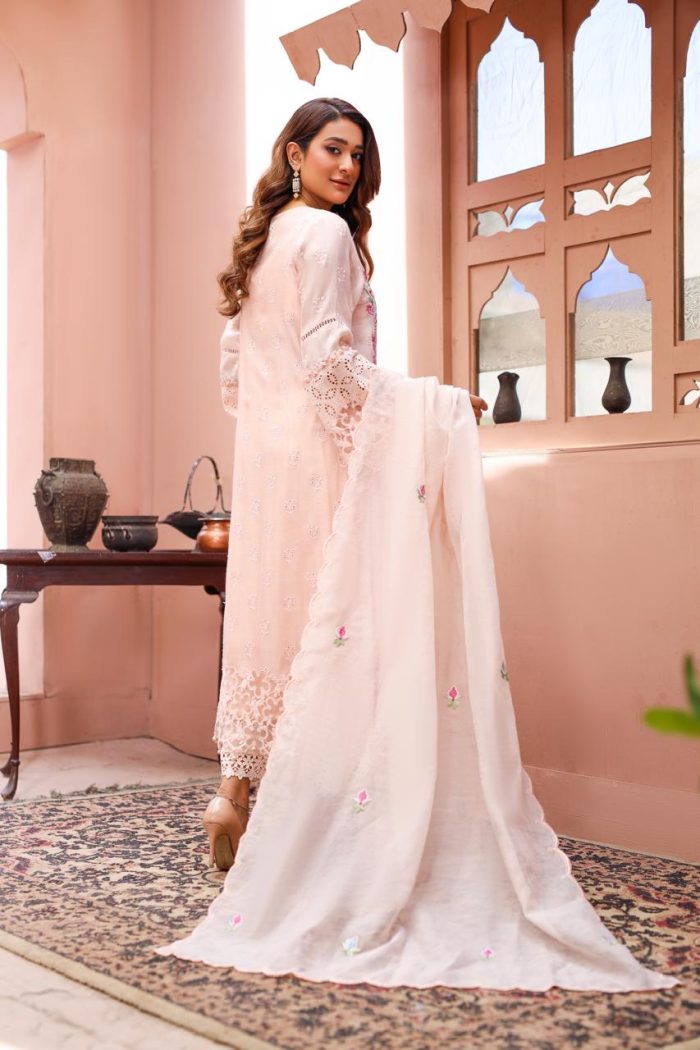 Peach Blossom Shirt with Dupatta - Image 4